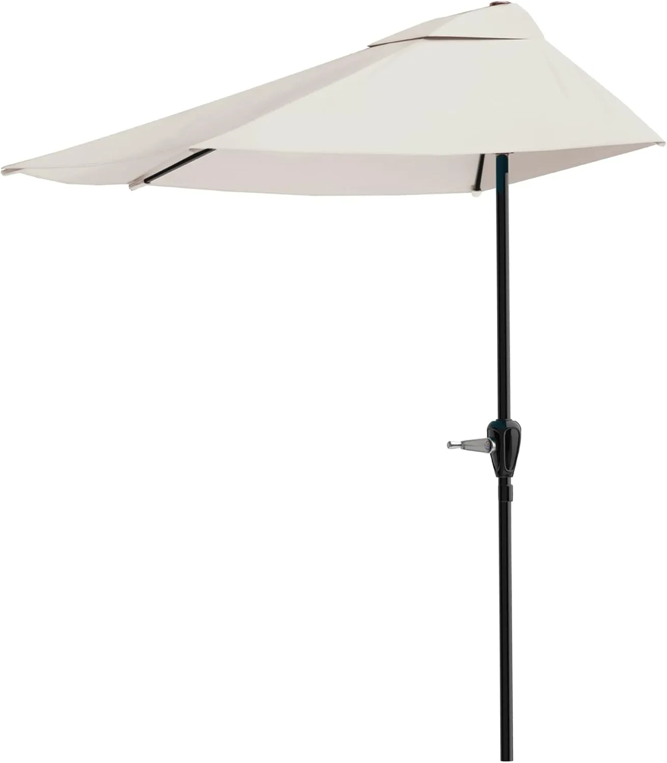 Pure Garden Half Umbrella Outdoor Patio Shade - 9 ft Patio Umbrella with Easy Crank - Small Canopy for Balcony, Table, or Deck