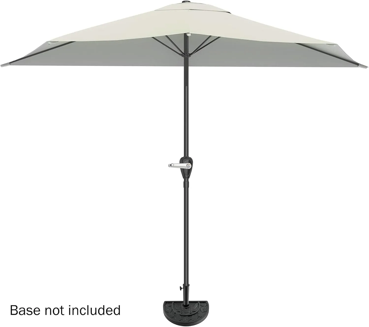 Pure Garden Half Umbrella Outdoor Patio Shade - 9 ft Patio Umbrella with Easy Crank - Small Canopy for Balcony, Table, or Deck