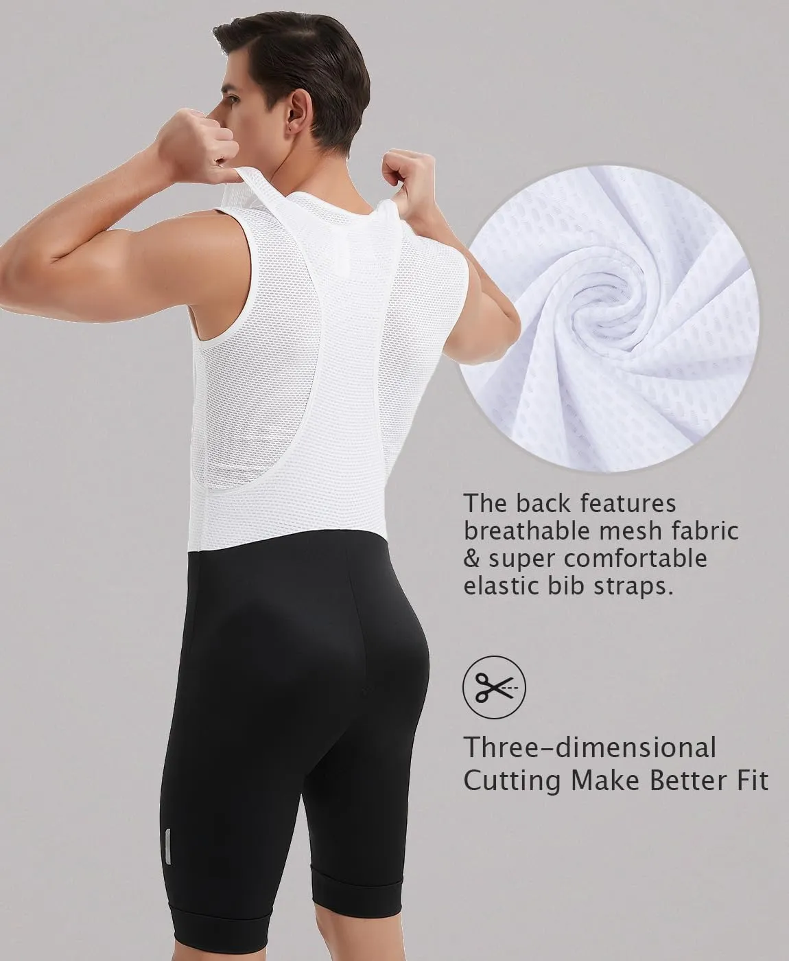 qualidyne Men's Cycling Bib Shorts 4D Padded Breathable Road Bike Bibs Biking Shorts