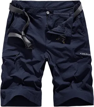 Quick Dry Cargo Hiking Strectchy Shorts Men's Outdoor Summer Causal Work Multi-Pocket Short (No Belt)