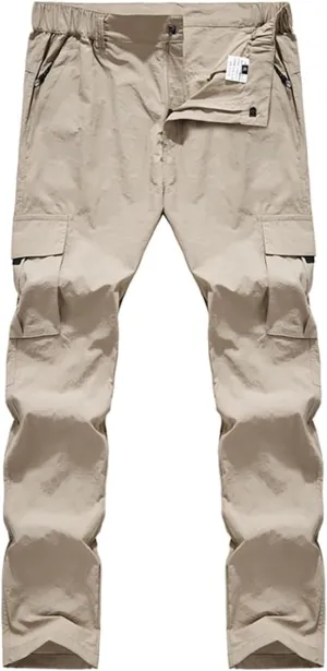 Quick Dry Cargo Pants Men's Outdoor Casual Workout Breathable Hiking Pant with Multi-Pocket
