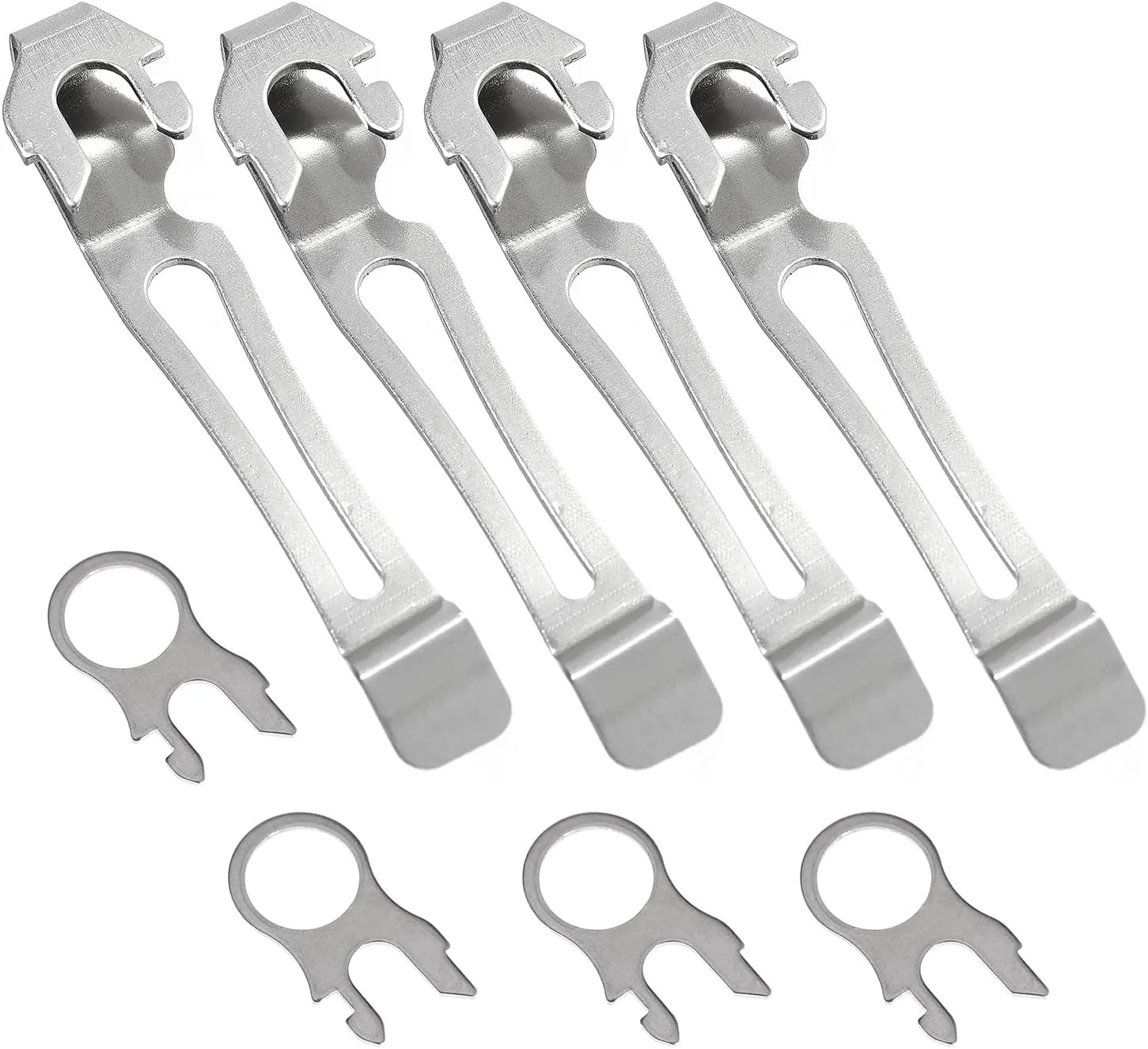 Quick-Release Stainless Steel Multi-Tool Set - Pocket Clip and Lanyard Ring (4)