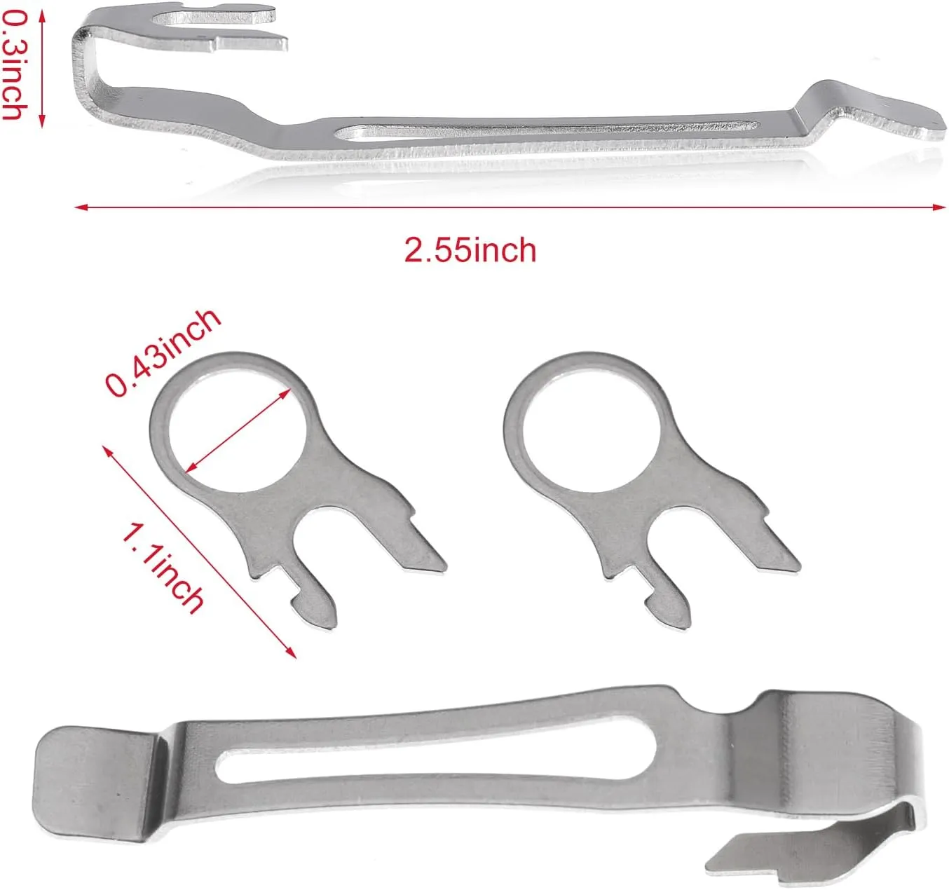 Quick-Release Stainless Steel Multi-Tool Set - Pocket Clip and Lanyard Ring (4)