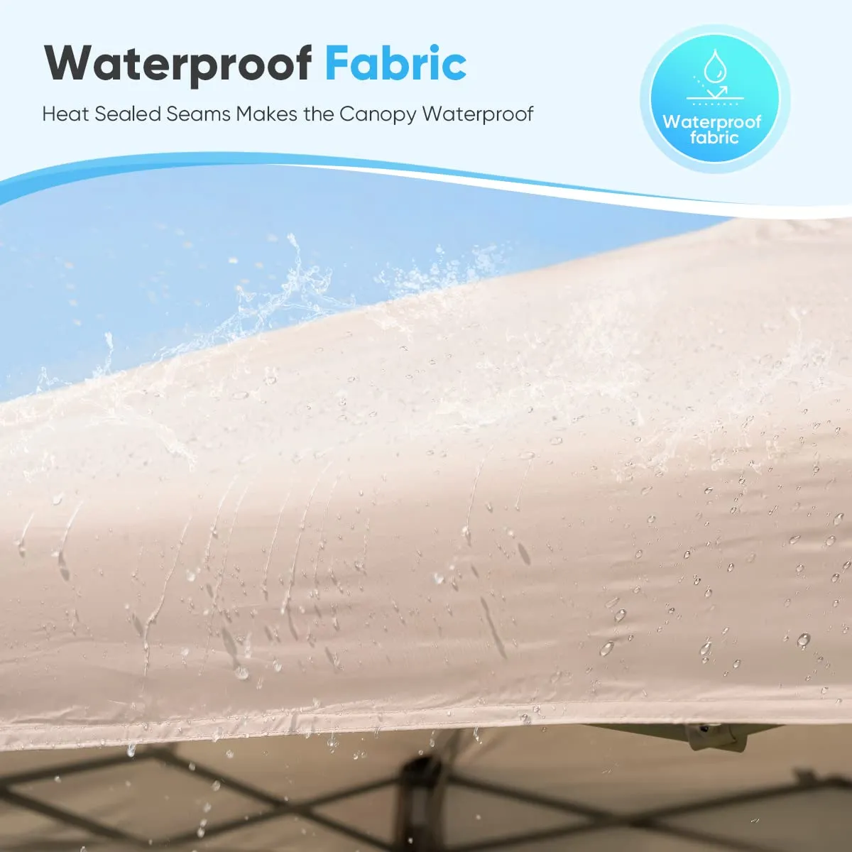 Quictent 10'x10' Pop up Canopy Tent with Mosquito Netting, Outdoor Ez up Screened Canopies Screen House Room Tent Portable, Fully Sealed, Waterproof & Wheeled Carry Bag Included (Tan)