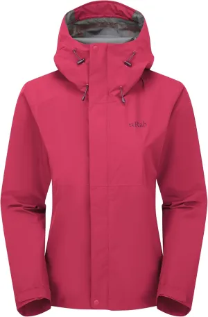 Rab Women's Downpour Jacket - Lightweight Waterproof Hooded Coat for Hiking & Trekking