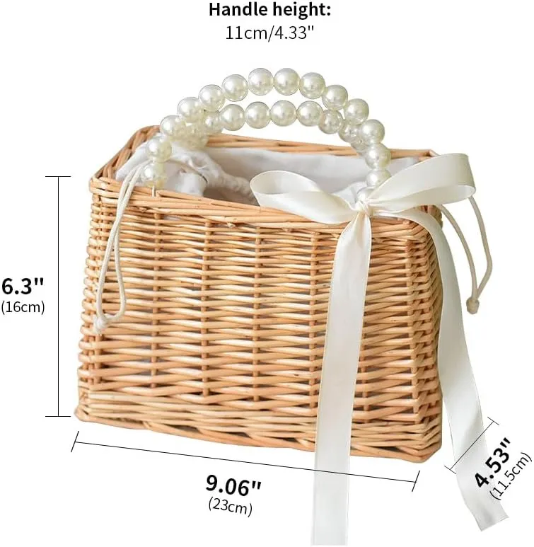 Rattan Handmade Handbags for Women Bamboo Bag Women's Tote Handbag Wood Bags Basket Vacation Summer Beach Bag