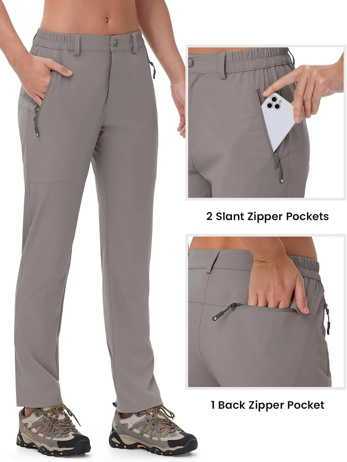 Rdruko Women's Hiking Pants Lightweight Quick Dry Water Resistant Outdoor Travel Fishing Pants with Pockets