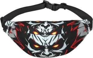 Red And Black Evil Ghost Men'S And Women'S Waist Pack, Crossbody Bag With Adjustable Belt For Running, Traveling, Sports, Hiking