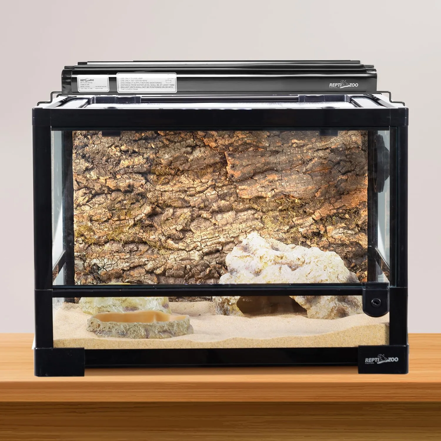 REPTI ZOO UVB Reptile Light, New Version T5 HO UVB Lighting Combo Kit, Reptile Terrarium Hood with 10.0 UVB Tube Bulb, Reptile Light Fixture 24W-22Inch