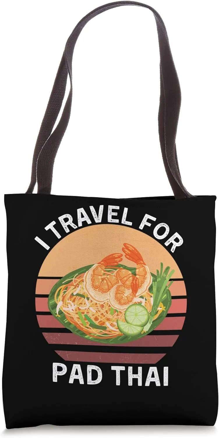 Retro I Travel For Pad Thai Vintage Pad Thai Food Lover Tote Bag