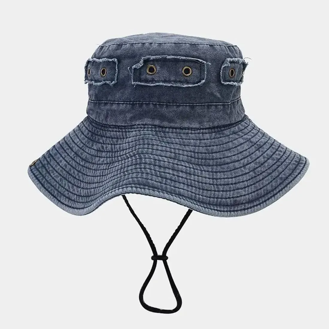 Retro Wide Brim Cotton Casual Bucket Cowboy Hat Sun Protection Men Women Outdoor Fishing Camping Boonie Sun Cap