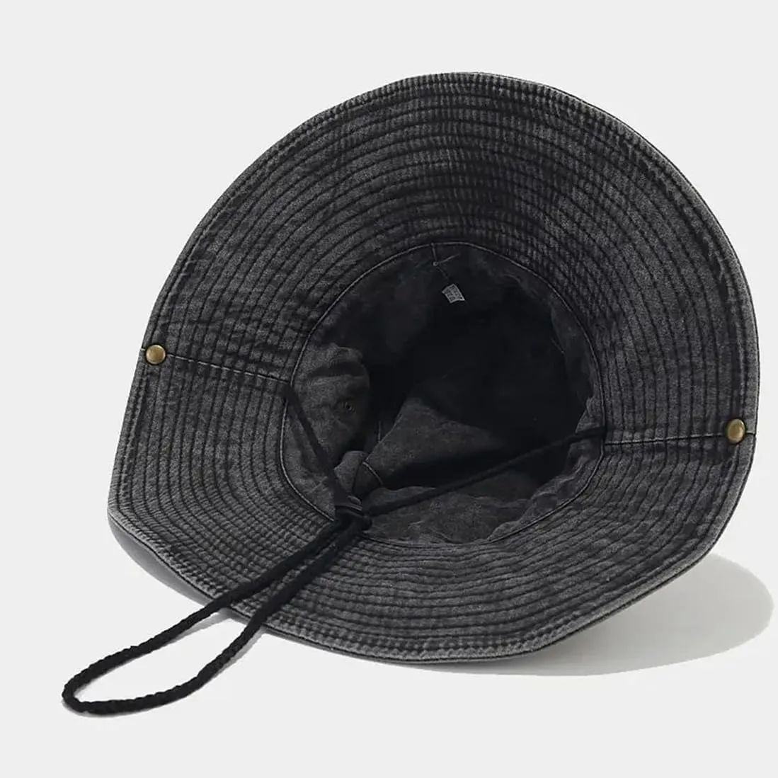 Retro Wide Brim Cotton Casual Bucket Cowboy Hat Sun Protection Men Women Outdoor Fishing Camping Boonie Sun Cap