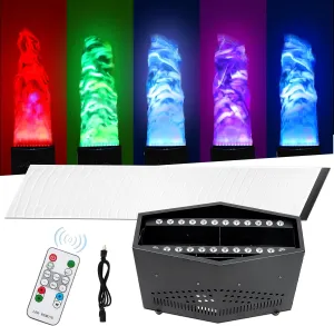 RGB Fake Fire Flame Light with 36 LED Light 5ft Artificial Simulated Flames Lamp Atmosphere Effect for Stage Halloween DJ Party Lighting Nightclub Campfire Party Special Holiday