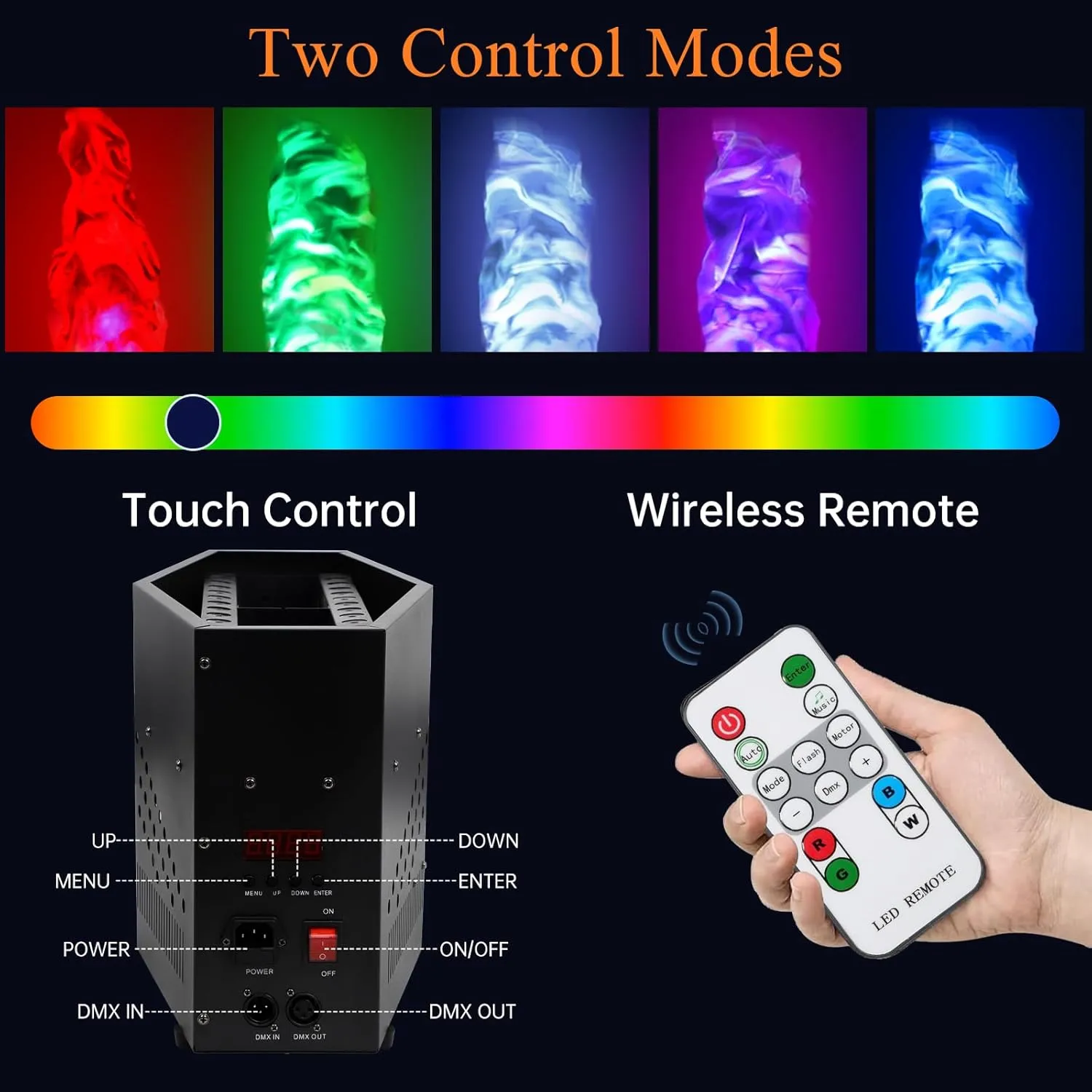 RGB Fake Fire Flame Light with 36 LED Light 5ft Artificial Simulated Flames Lamp Atmosphere Effect for Stage Halloween DJ Party Lighting Nightclub Campfire Party Special Holiday