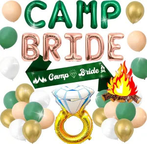 Roaring Good Time Camp Bride Balloons Camping Bachelorette Party Decorations Sign Banner for Cabin Mountain Bridal Shower Engagement Wedding