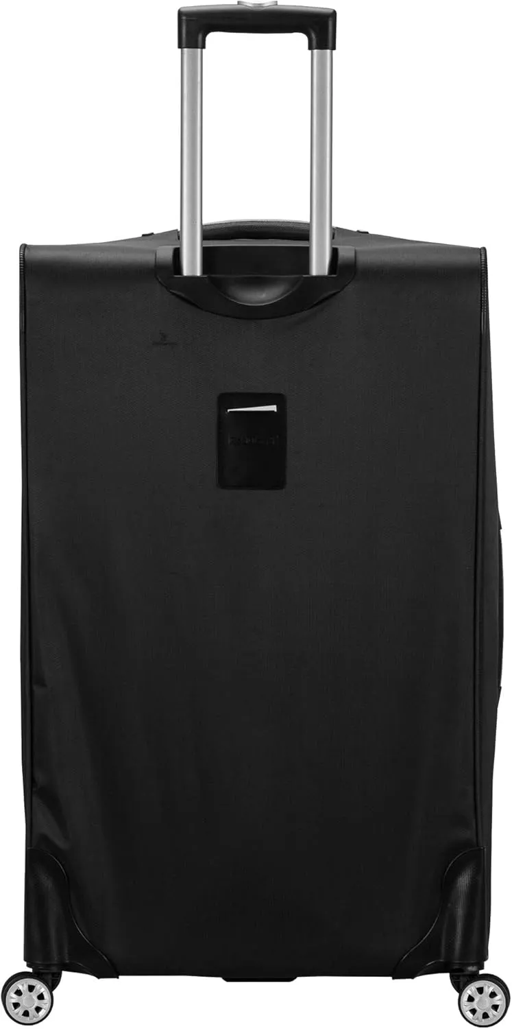 Rockland Impact Softside Spinner Wheel Luggage, Black, 4-Piece Set (18/22/26/30)
