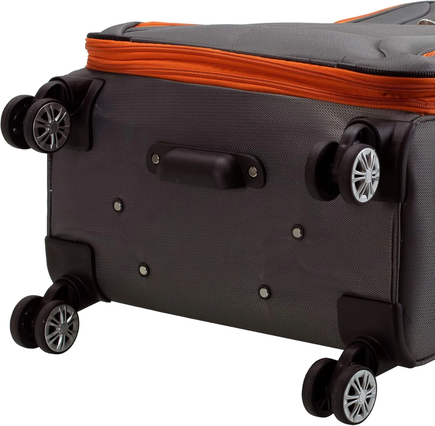 Rockland Impact Softside Spinner Wheel Luggage, Charcoal, 4-Piece Set (18/22/26/30)