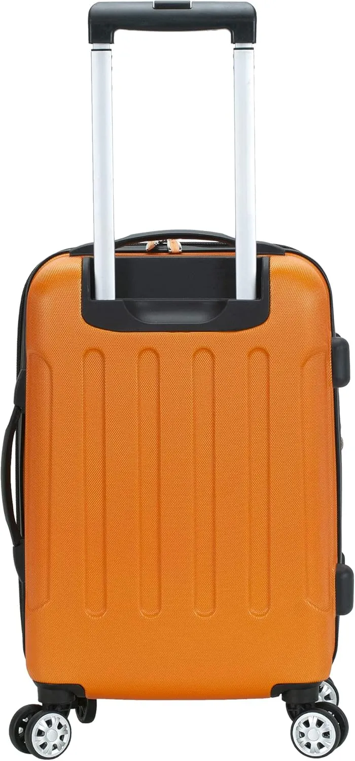 Rockland London Hardside Expandable Luggage with Spinner Wheels, Orange, 28-24-20-Inch