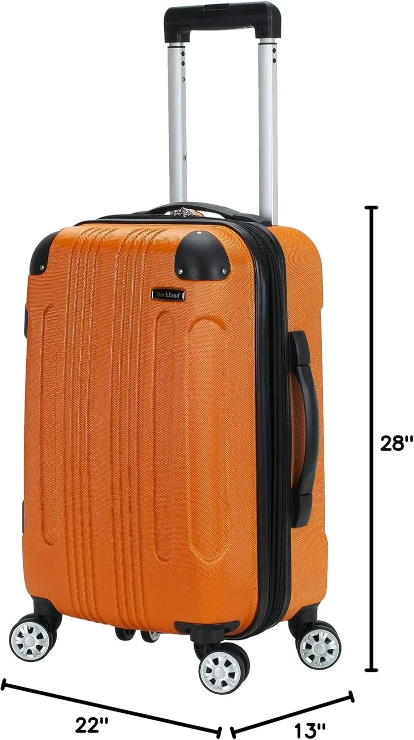Rockland London Hardside Expandable Luggage with Spinner Wheels, Orange, 28-24-20-Inch