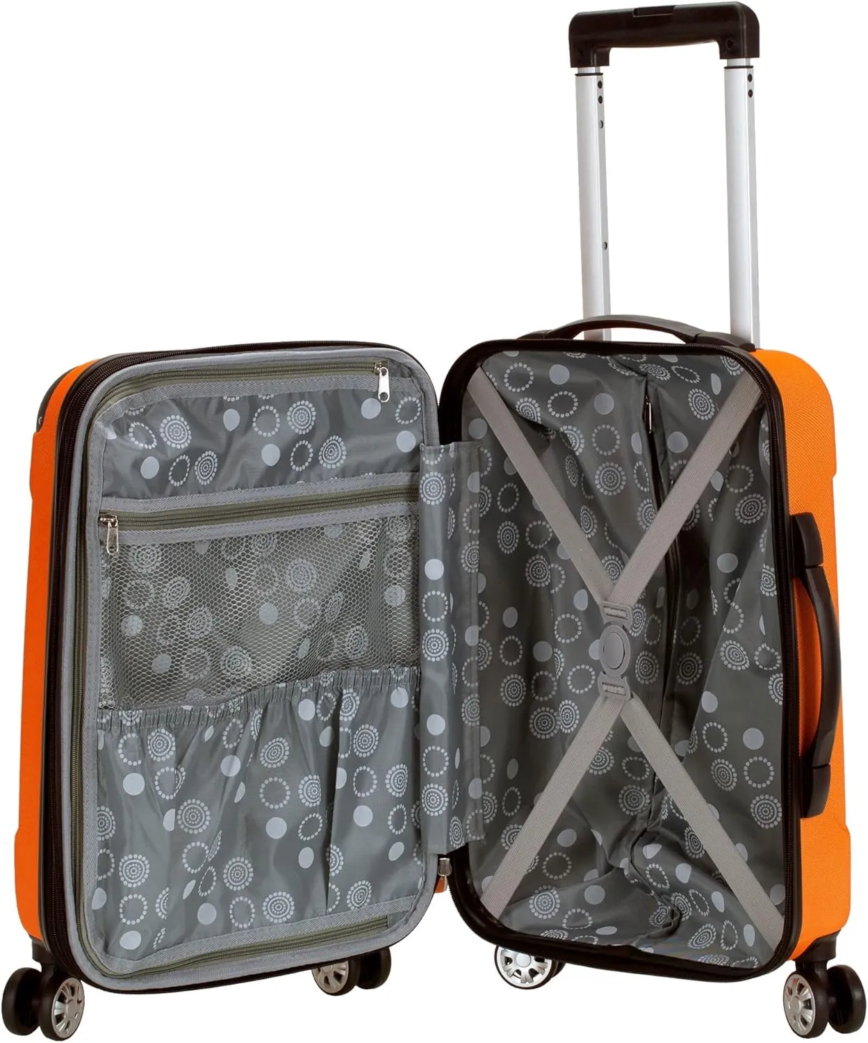 Rockland London Hardside Expandable Luggage with Spinner Wheels, Orange, 28-24-20-Inch
