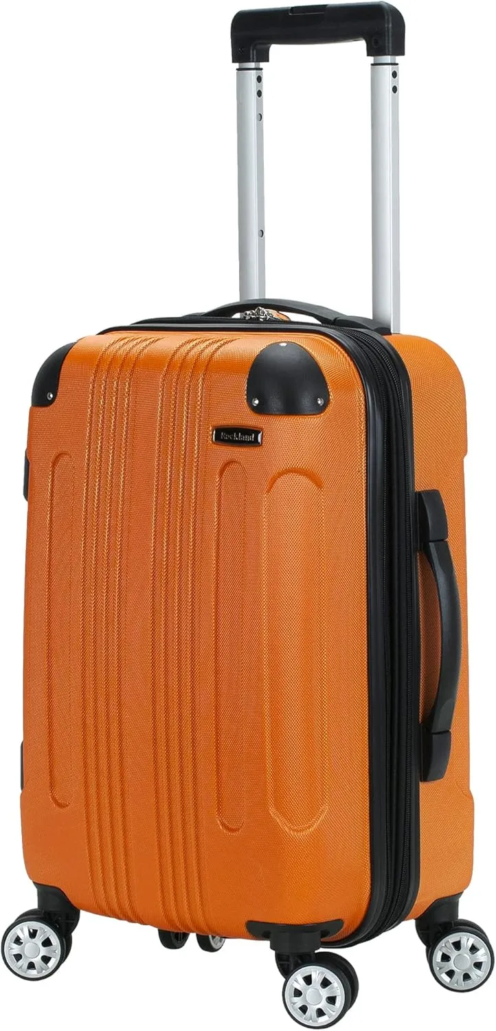 Rockland London Hardside Expandable Luggage with Spinner Wheels, Orange, 28-24-20-Inch