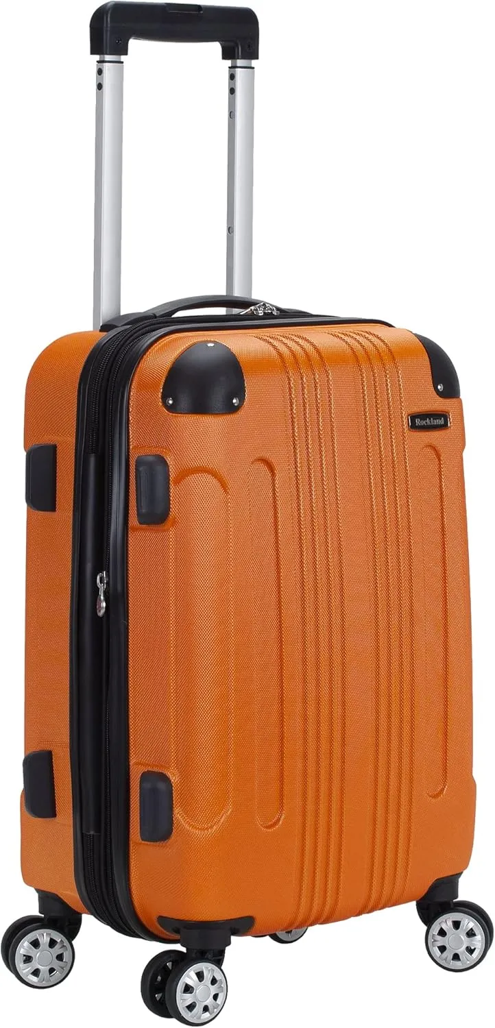 Rockland London Hardside Expandable Luggage with Spinner Wheels, Orange, 28-24-20-Inch
