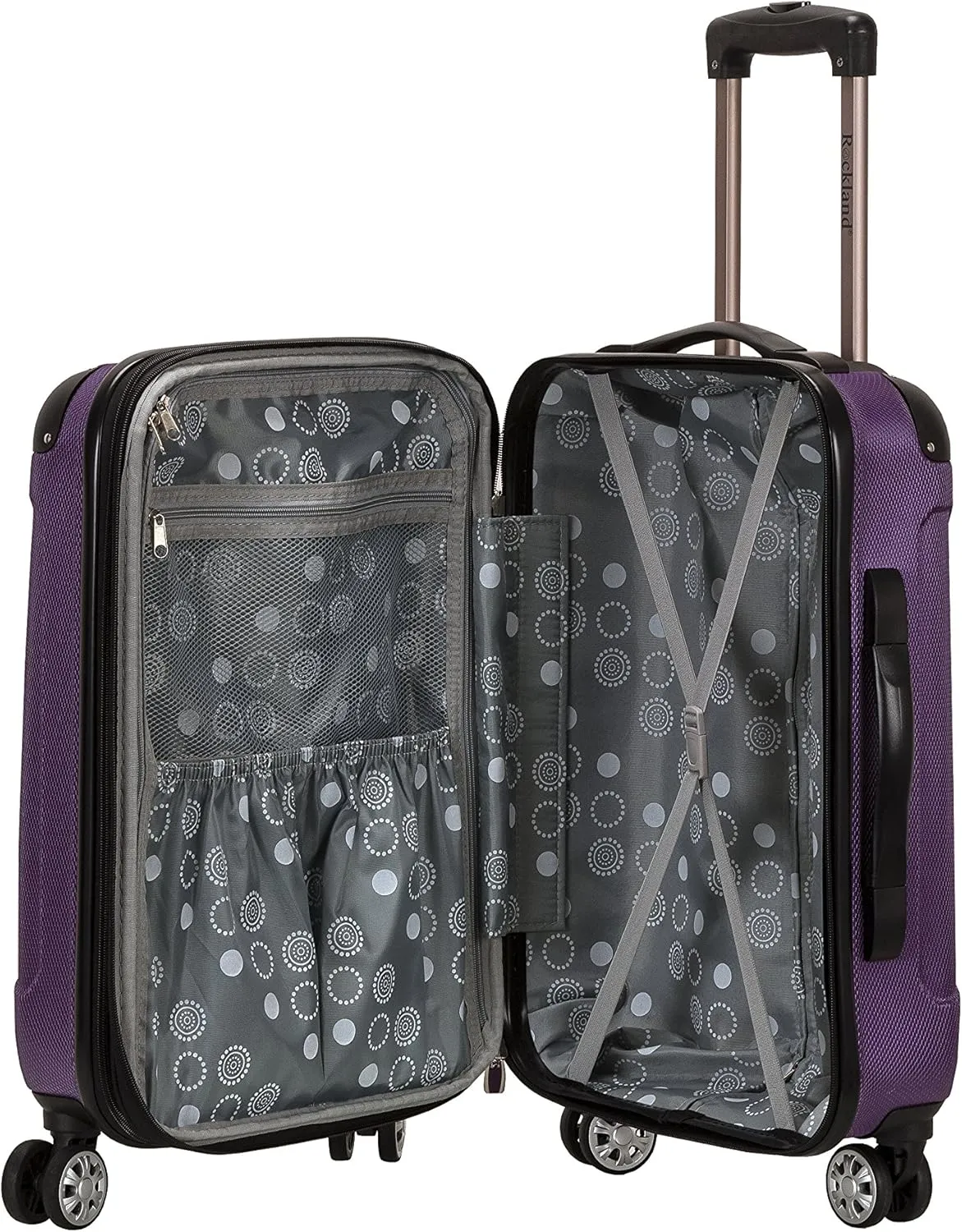 Rockland London Hardside Expandable Luggage with Spinner Wheels, Purple, Carry-On 20-Inch