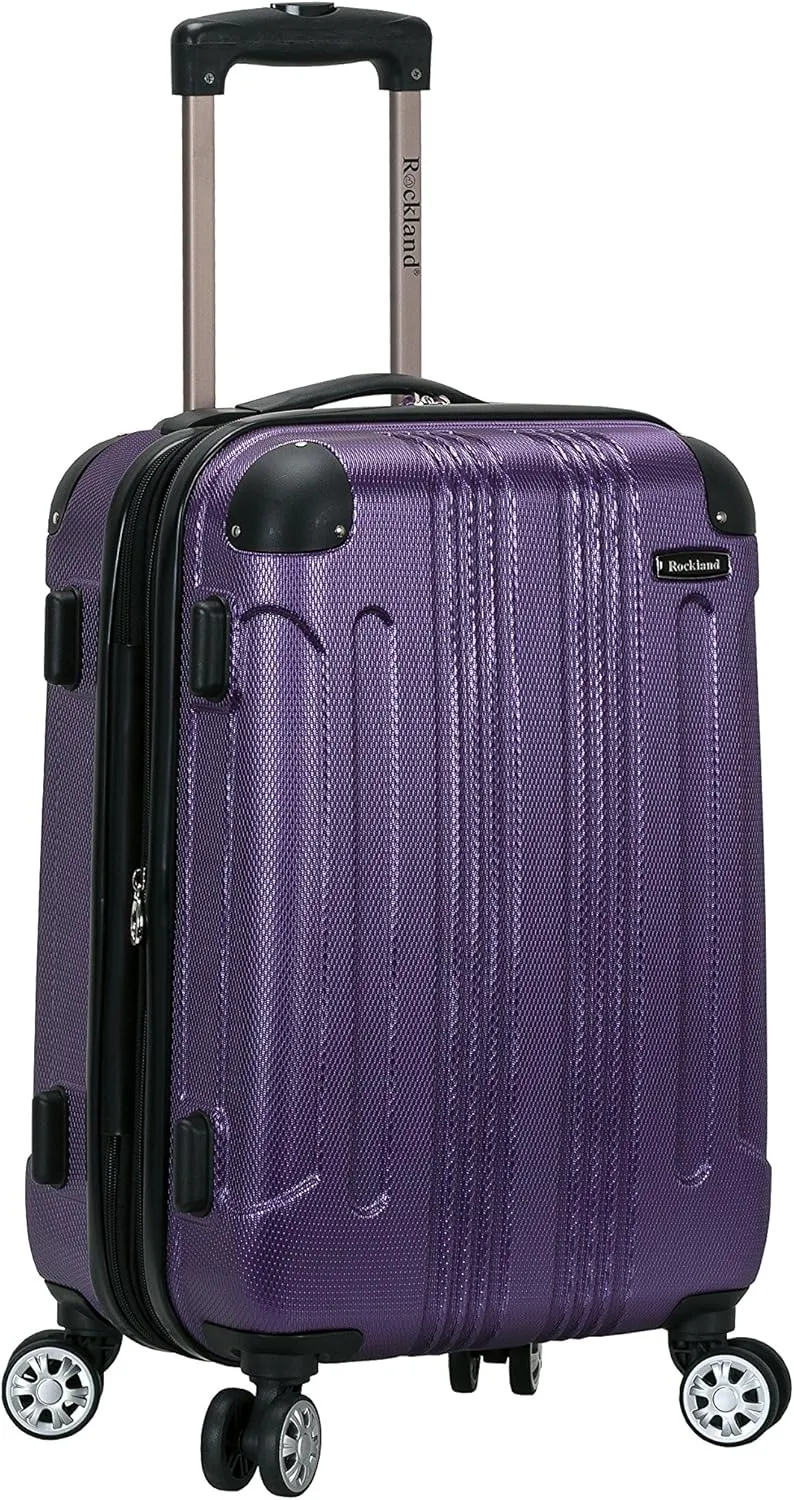 Rockland London Hardside Expandable Luggage with Spinner Wheels, Purple, Carry-On 20-Inch