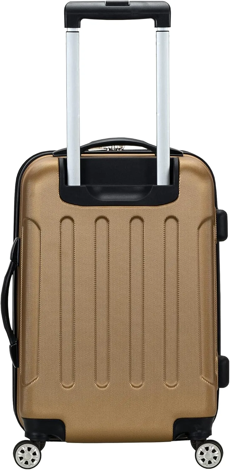 Rockland London Hardside Spinner Wheel Luggage, Gold, 28-24-20-Inch