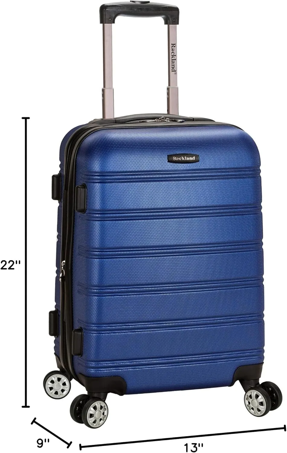 Rockland Melbourne Hardside Expandable Luggage with Spinner Wheels, Blue, 2 Piece (20/28)