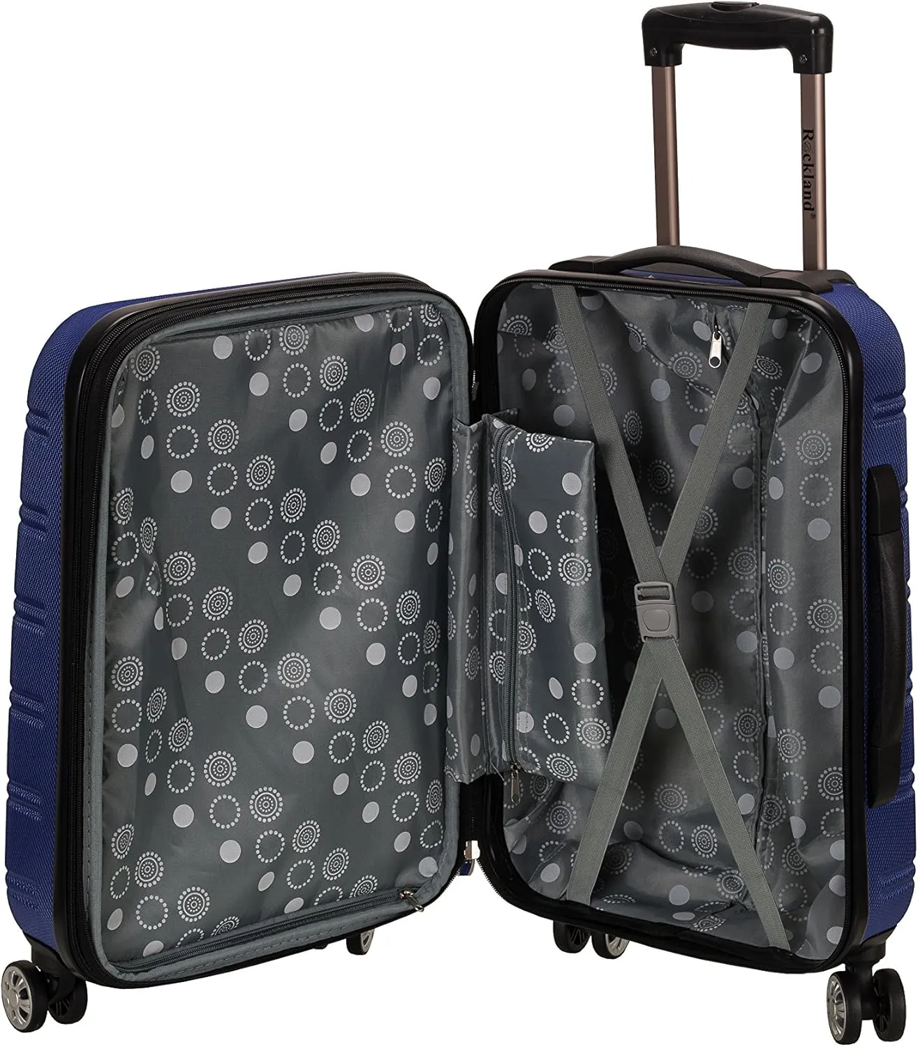 Rockland Melbourne Hardside Expandable Luggage with Spinner Wheels, Blue, 2 Piece (20/28)