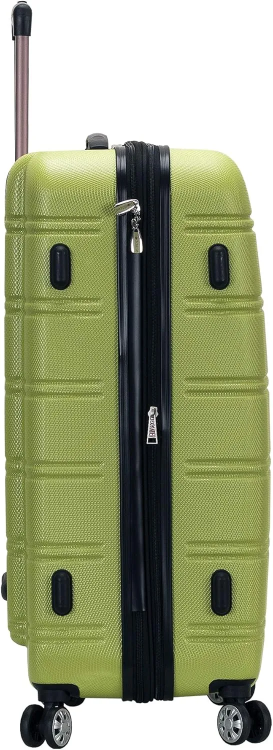 Rockland Melbourne Hardside Expandable Luggage with Spinner Wheels, Lime, 2 Piece (20/28)