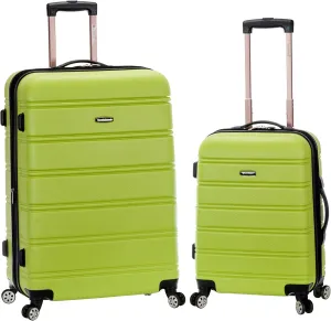 Rockland Melbourne Hardside Expandable Luggage with Spinner Wheels, Lime, 2 Piece (20/28)