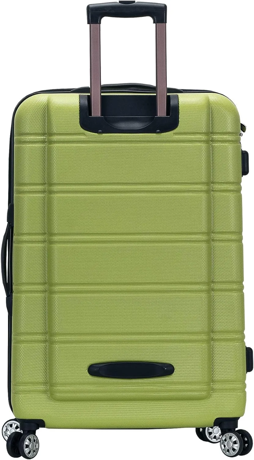 Rockland Melbourne Hardside Expandable Luggage with Spinner Wheels, Lime, 2 Piece (20/28)
