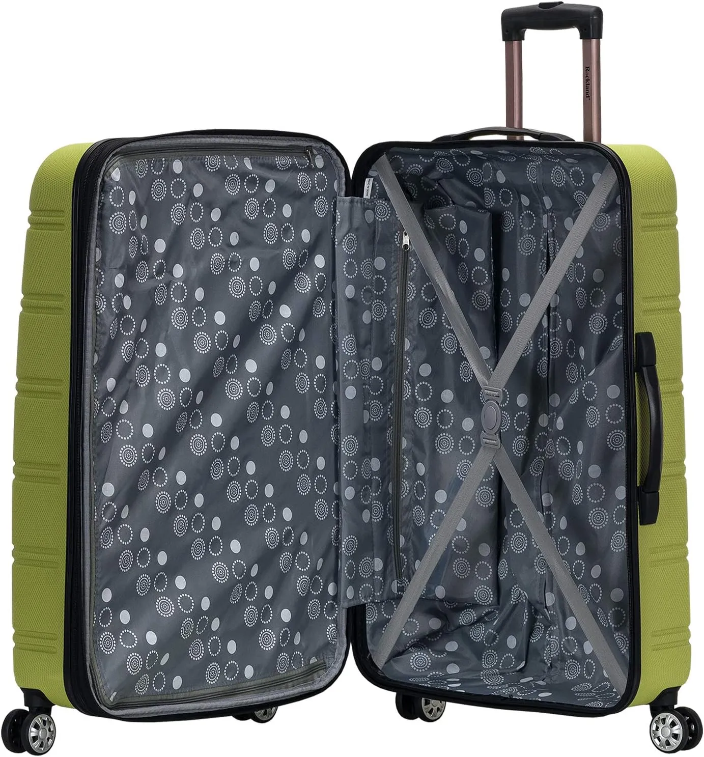 Rockland Melbourne Hardside Expandable Luggage with Spinner Wheels, Lime, 2 Piece (20/28)