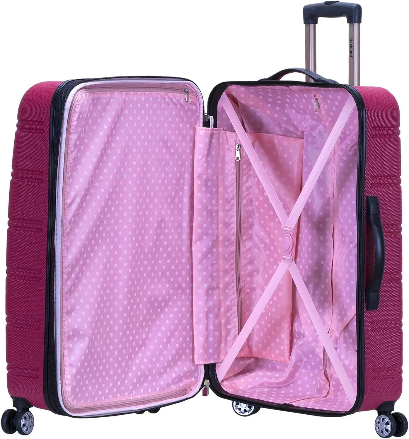 Rockland Melbourne Hardside Expandable Luggage with Spinner Wheels, Magenta, 2 Piece (20/28)