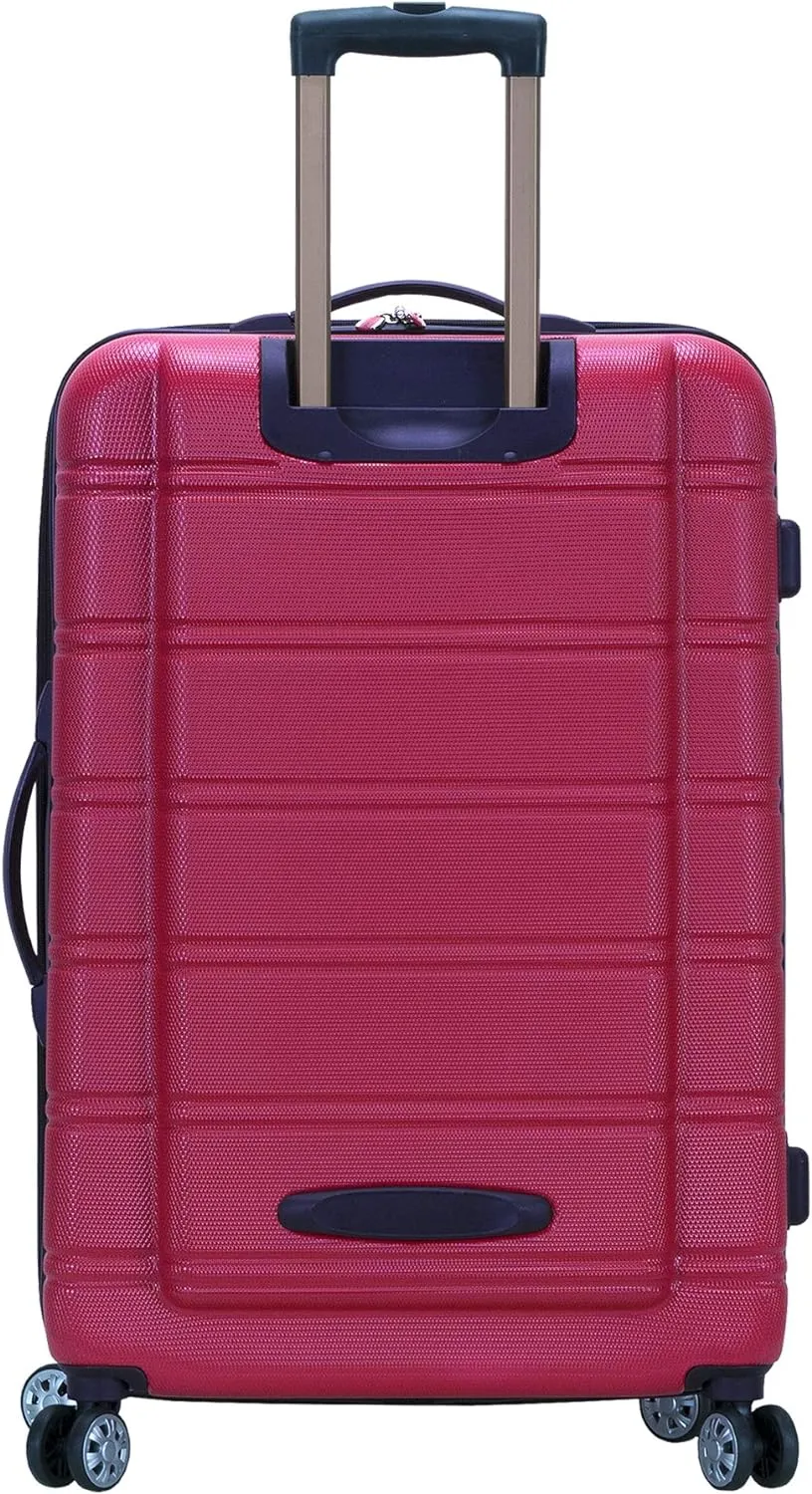 Rockland Melbourne Hardside Expandable Luggage with Spinner Wheels, Magenta, 2 Piece (20/28)