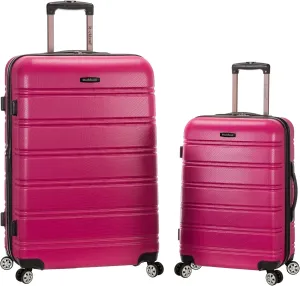Rockland Melbourne Hardside Expandable Luggage with Spinner Wheels, Magenta, 2 Piece (20/28)