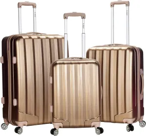 Rockland Melbourne Hardside Expandable Spinner Wheel Luggage, Bronze, 3 Piece (20"/24"/28")