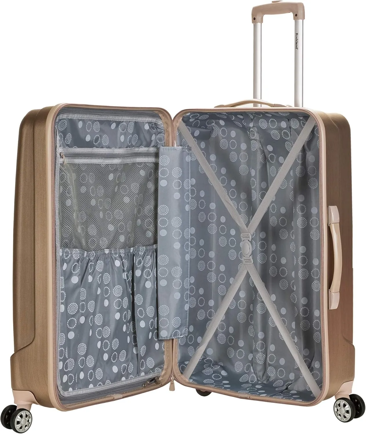 Rockland Melbourne Hardside Expandable Spinner Wheel Luggage, Bronze, 3 Piece (20"/24"/28")