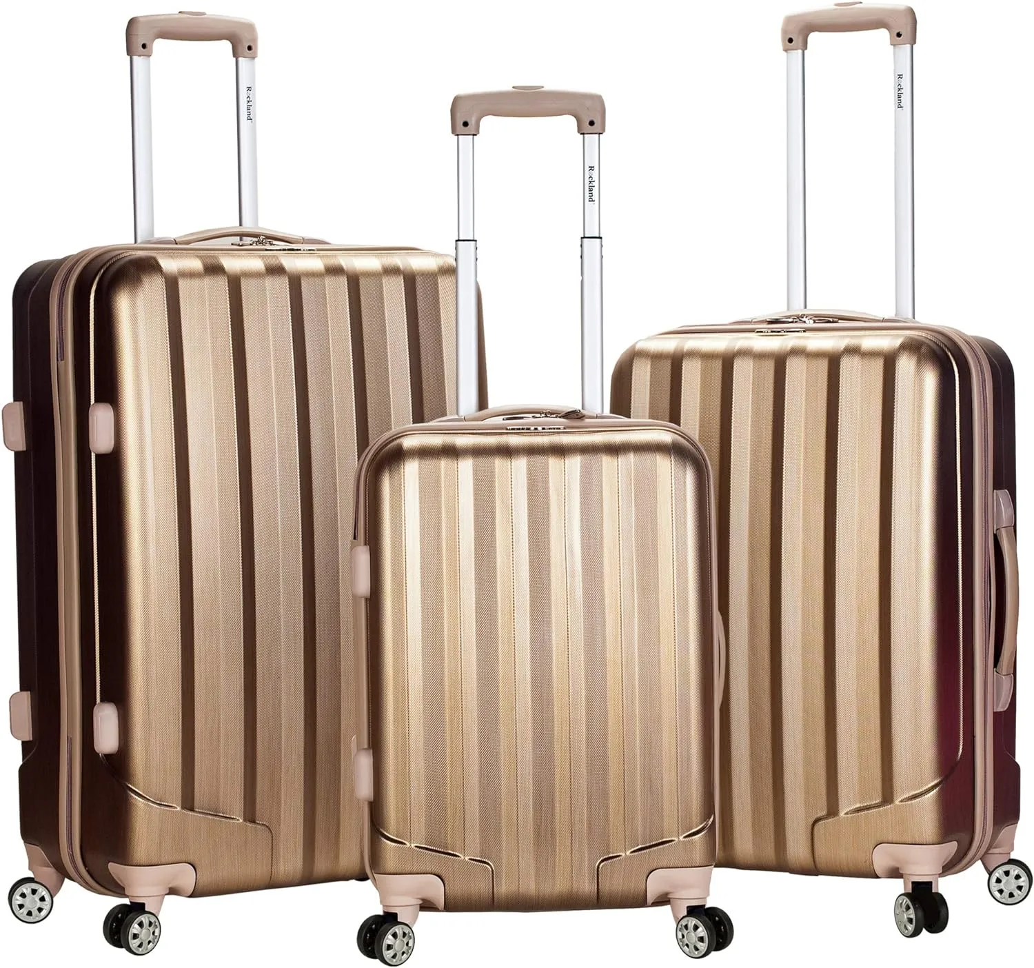 Rockland Melbourne Hardside Expandable Spinner Wheel Luggage, Bronze, 3 Piece (20"/24"/28")