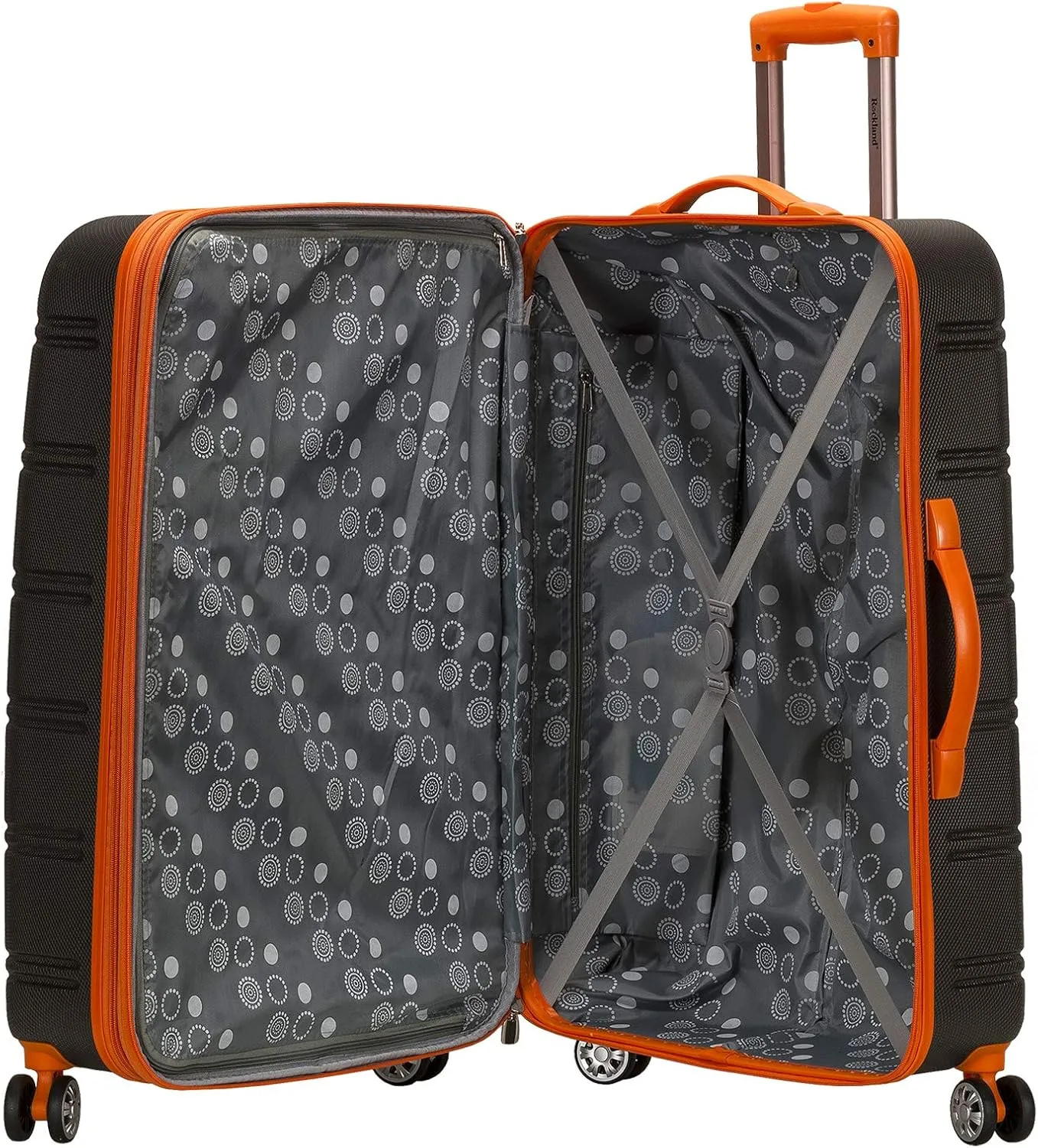 Rockland Melbourne Hardside Expandable Spinner Wheel Luggage, Charcoal, 2 Piece (20/28)