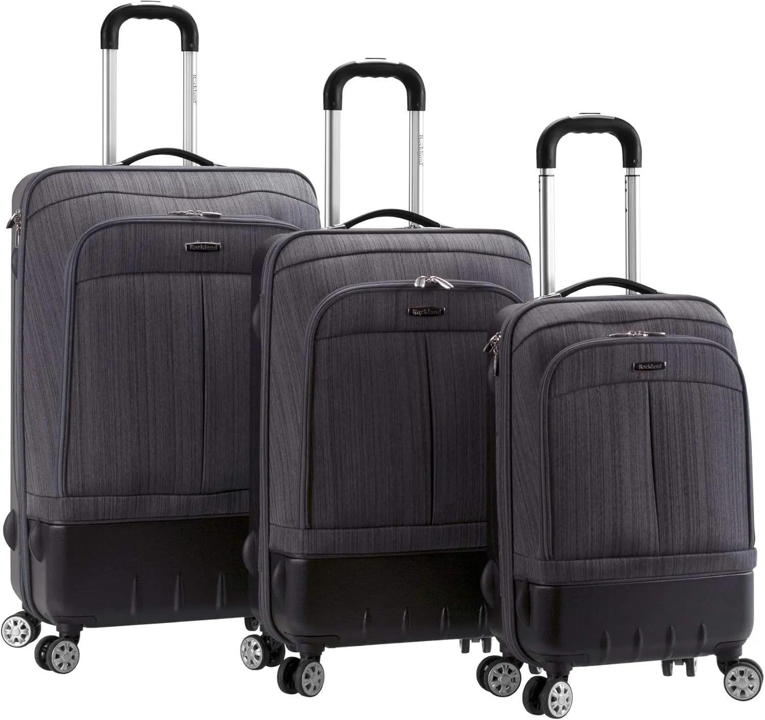 Rockland Milan Hybrid Spinner Wheel Luggage, Brown, 3-Piece Set (20/24/28)