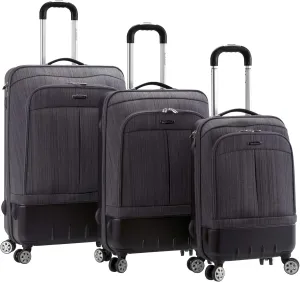 Rockland Milan Hybrid Spinner Wheel Luggage, Brown, 3-Piece Set (20/24/28)