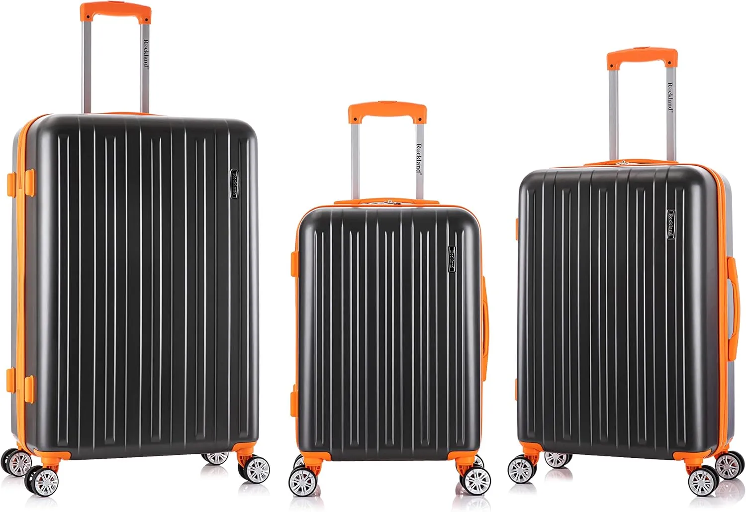 Rockland Paris Hardside Luggage with Spinner Wheels, Charcoal, 3-Piece Set (20/24/28)