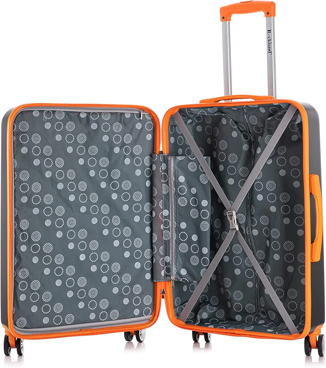Rockland Paris Hardside Luggage with Spinner Wheels, Charcoal, 3-Piece Set (20/24/28)