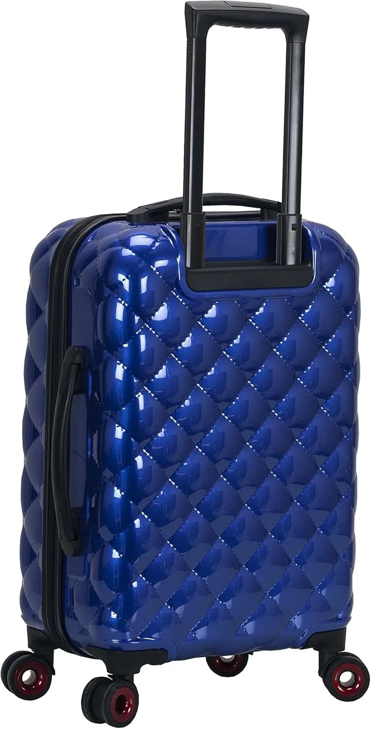 Rockland Quilt Hardside Expandable Spinner Wheel Luggage, Blue, 3-Piece Set (20/24/28)
