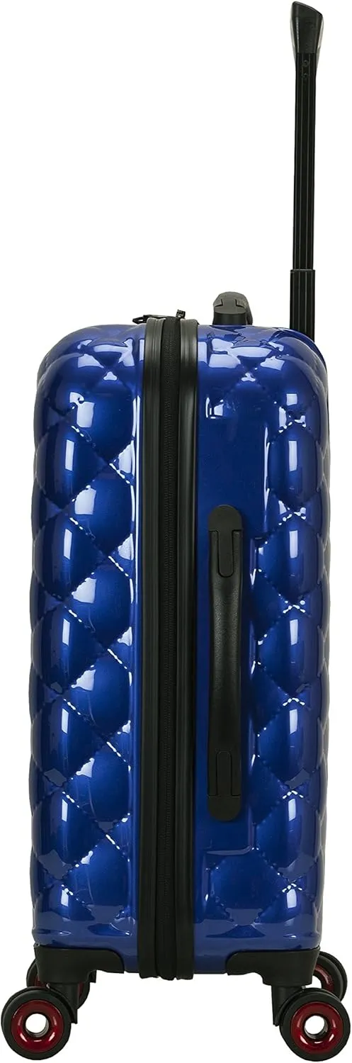 Rockland Quilt Hardside Expandable Spinner Wheel Luggage, Blue, 3-Piece Set (20/24/28)