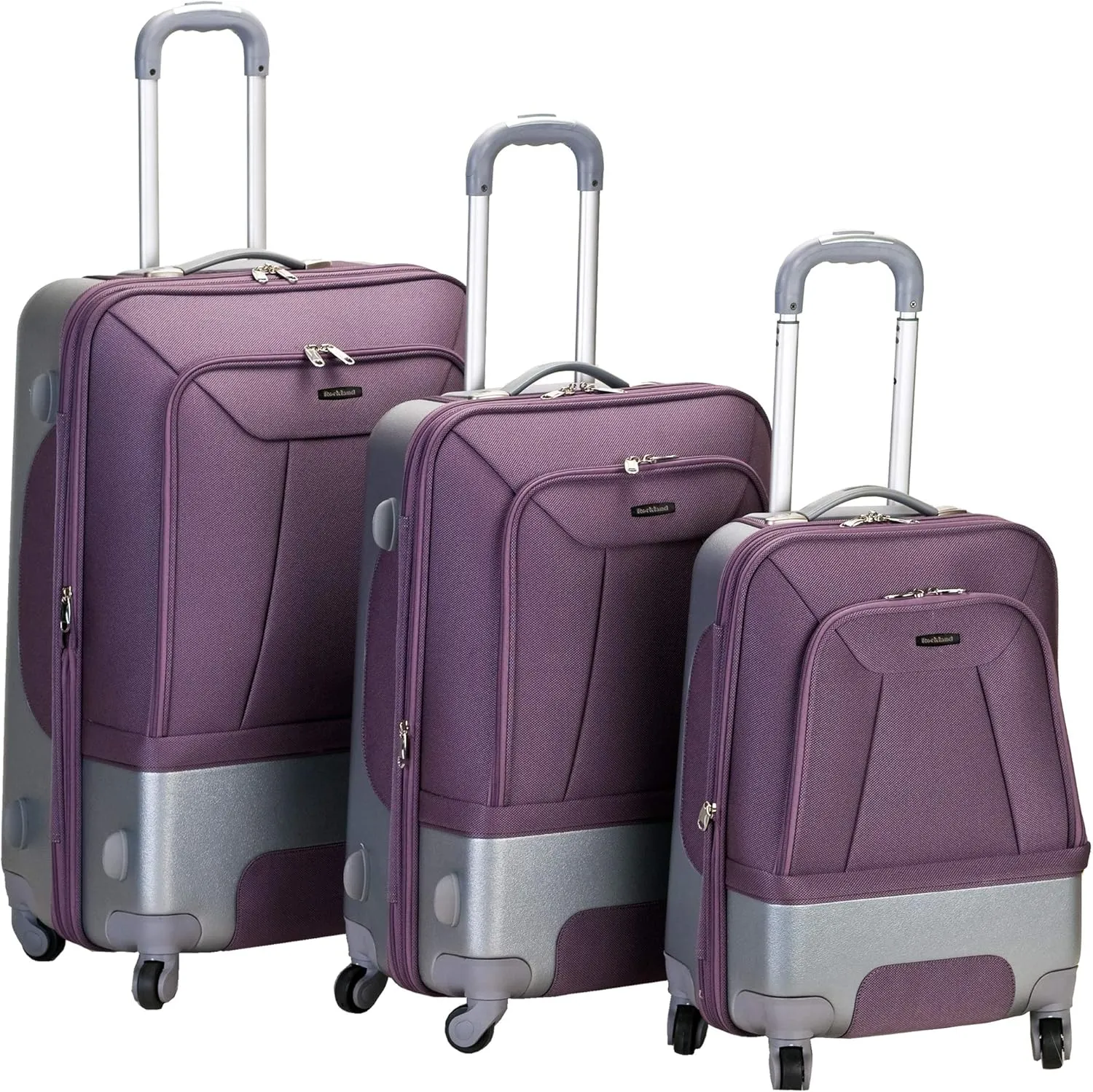 Rockland Rome Hybrid Spinner Wheel Luggage, Lavender, 3-Piece Set (20/24/28)