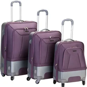 Rockland Rome Hybrid Spinner Wheel Luggage, Lavender, 3-Piece Set (20/24/28)